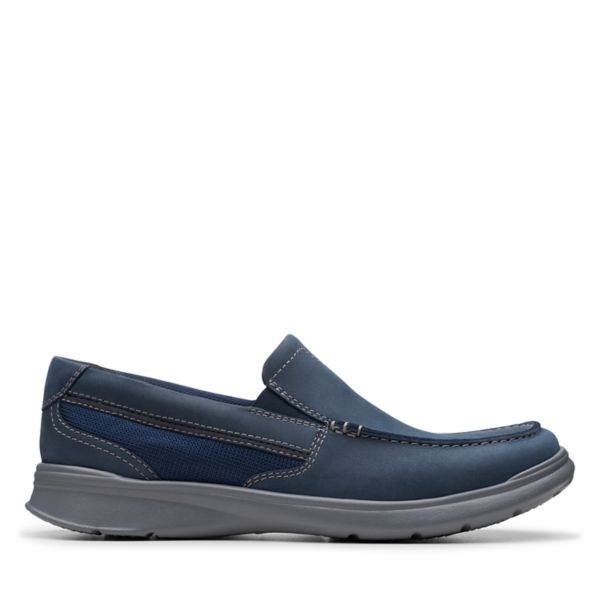 Clarks Mens Cotrell Easy Wide Fit Shoes Navy | CA-7194035